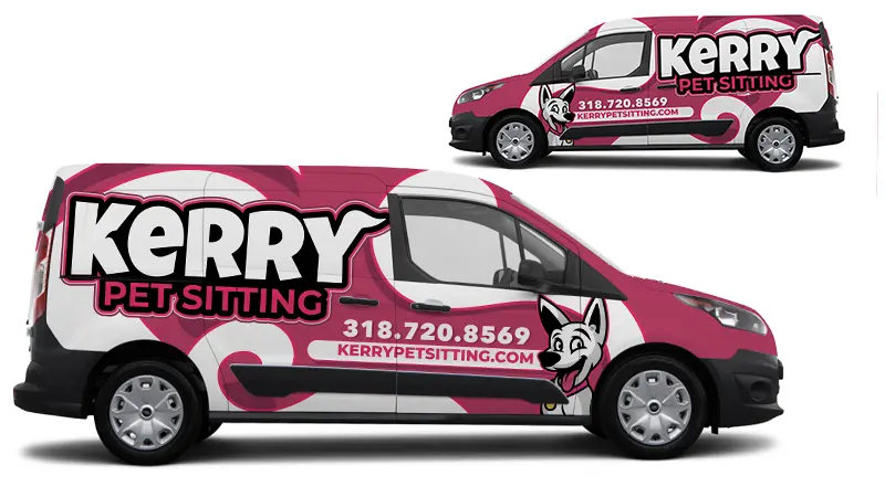 Kerry Pet Sitting vehicle graphics design mockup